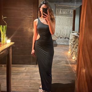 Black dress, slit, US size 4, AU/UK size 8